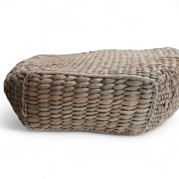 Vintage Hawaii Woven Straw Tote Bag w/ Bamboo Handles, Lined - Picture 5 of 14